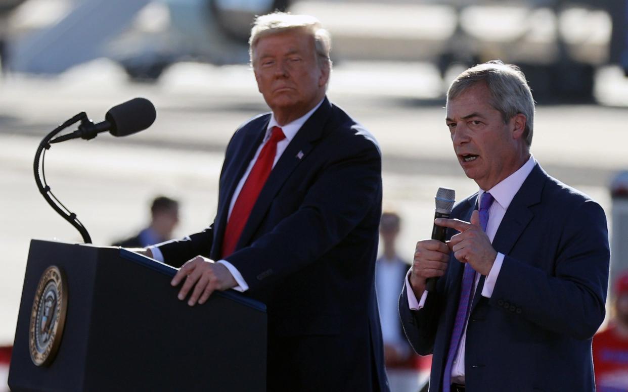 Nigel Farage speaks during a Trump campaign rally in Arizona on 28 October 2020 - Reuters/Reuters