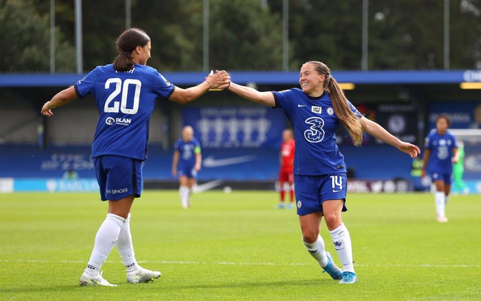 Fran Kirby (right) and Sam Kerr have struck up an exceptional partnership - GETTY IMAGES