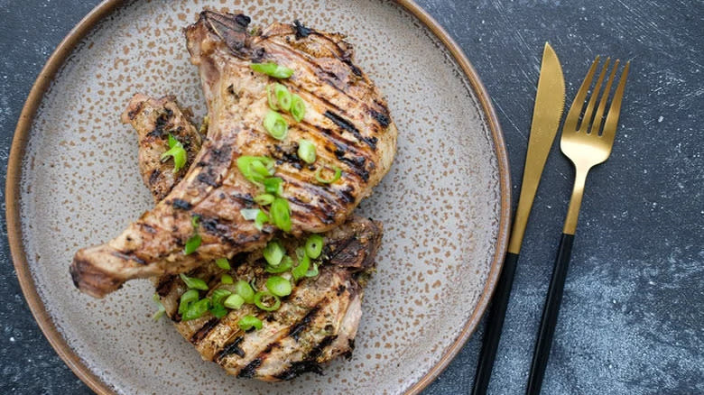 Jerk marinated pork chops