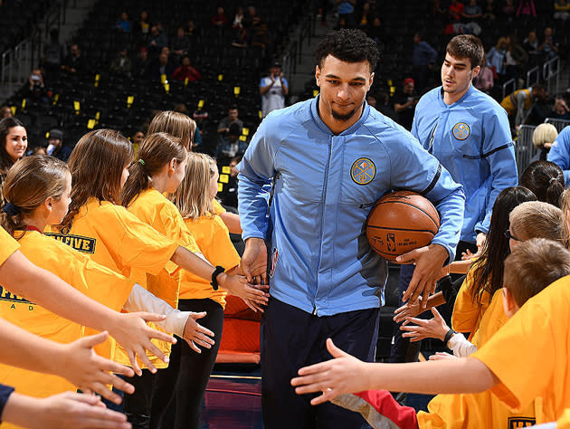 Jamal Murray attends his one-year high school reunion. (Getty Images)