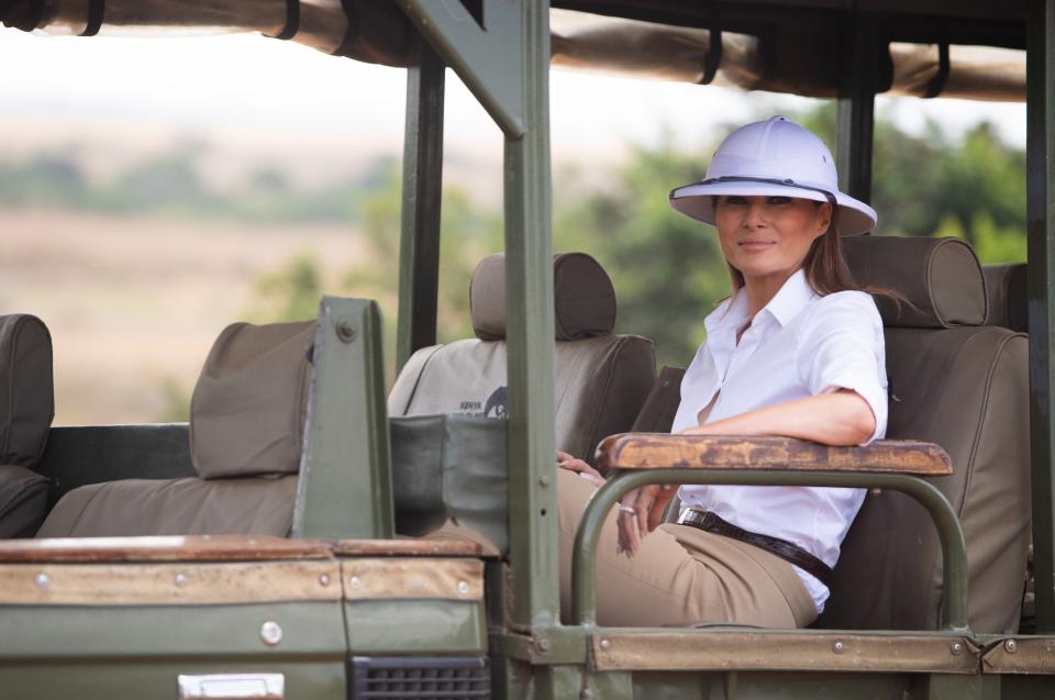 Melania criticised for pith helmet during Kenya outingAFP via Getty Images