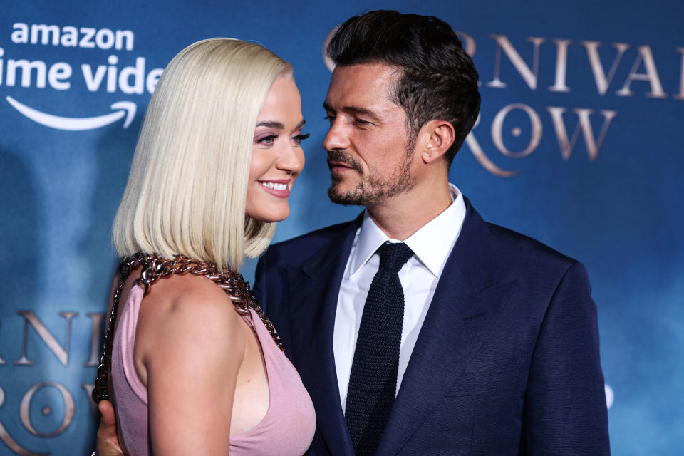 (FILE) Katy Perry Expecting First Baby With Fiance Orlando Bloom. Katy Perry has revealed that she is expecting a baby with her fianc� Orlando Bloom. HOLLYWOOD, LOS ANGELES, CALIFORNIA, USA - AUGUST 21: Singer Katy Perry and fiance/actor Orlando Bloom arrive at the Los Angeles Premiere Of Amazon's 'Carnival Row' held at the TCL Chinese Theatre IMAX on August 21, 2019 in Hollywood, Los Angeles, California, United States. (Photo by Xavier Collin/Image Press Agency/Sipa USA)