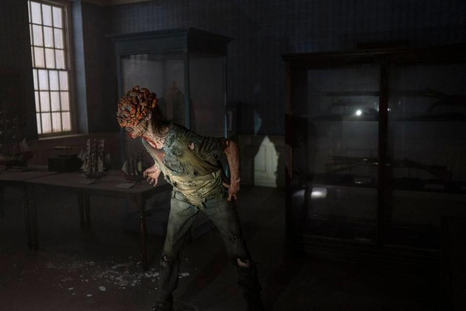 One of the Clickers (portrayed by Samuel Hoeksema) in a scene from Sunday's episode of "The Last of Us."