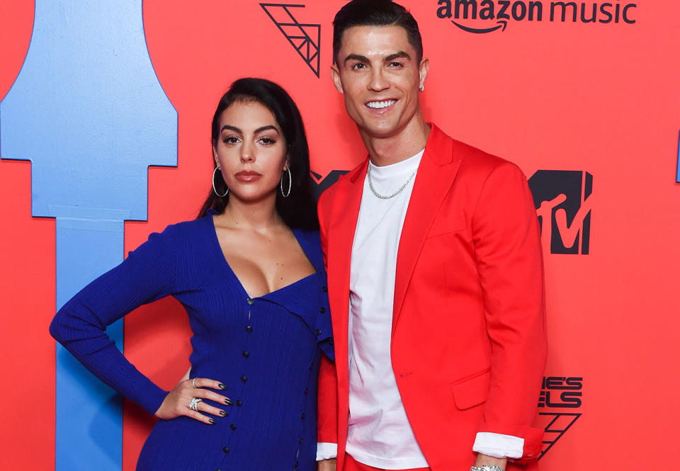 Georgina Rodriguez and Cristiano Ronaldo, pictured here at the MTV EMAs in 2019.