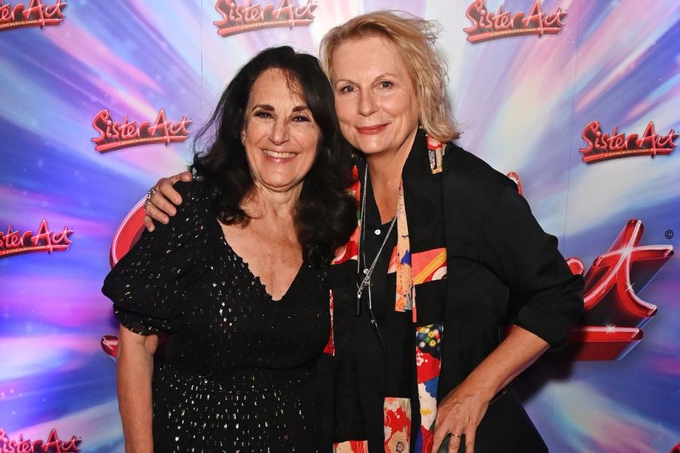 Jennifer Saunders (right) with Lesley Joseph at the after party for Sister Act the Musical (Dave Benett)