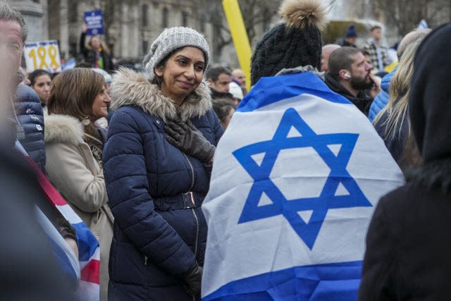 Suella Braverman at pro-Israel rally