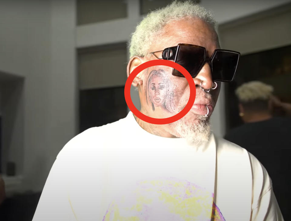 Closeup of Dennis Rodman's tattoo