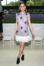 <p>Olivia Palermo donned a floral dress finished with a feathered hem for the Giambattista Valli haute couture show on 2 July in Paris. <em>[Photo: Getty] </em> </p>