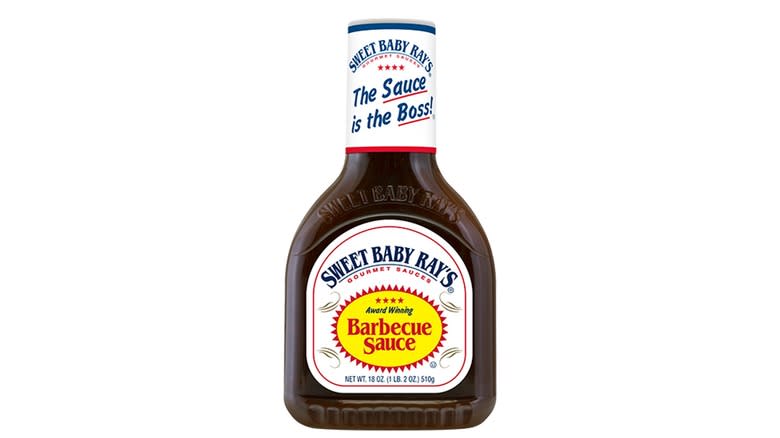 A bottle of Sweet Baby Ray's Original Barbecue Sauce 