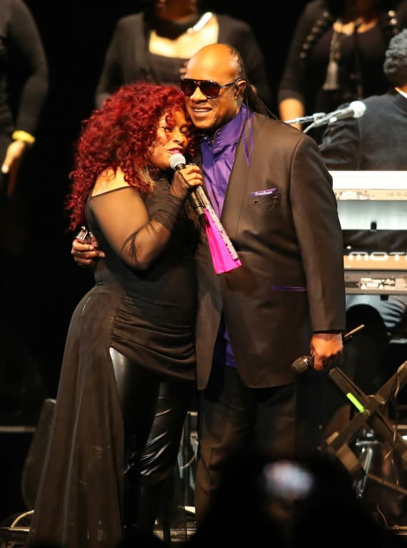 Stevie Wonder and Chaka Khan perform at a tribute concert for Prince that the music legend's sister and helf-brother say was poorly handled