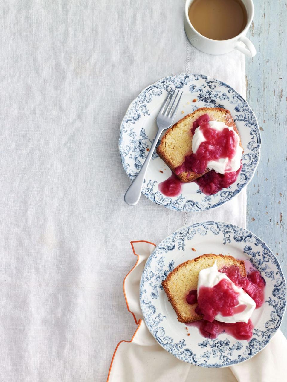 Sour-Cream Vanilla Pound Cake with Rhubarb Compote