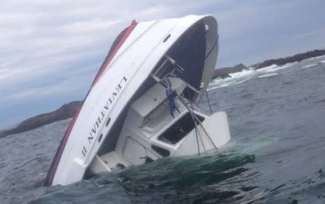 A mayday call was made from the sinking boat around 4pm. Source: Albert Titian/Facebook.