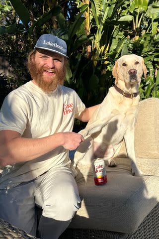 <p>Courtesy of Lake Hour</p> Wyatt Russell and his parents' dog, Roy Hawn-Russell.