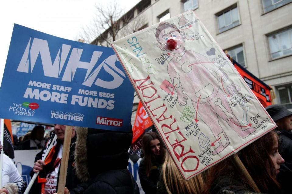 Thousands of people have protested for more funds for the NHS (PA)
