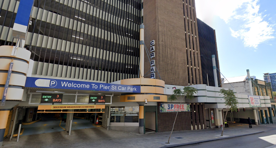 The front entrance of Perth's Pier Street car park which has a 'female only parking' level. 