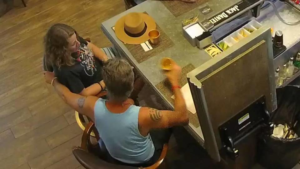 On May 11, 2019,  Marianne Shockley and Marcus Lillard had spent the day together, drinking at bars and restaurants in Milledgeville, Georgia. Here they can be seen on CCTV footage at a local bar and restaurant called Aubri Lane's. / Credit: Georgia Bureau of Investigation