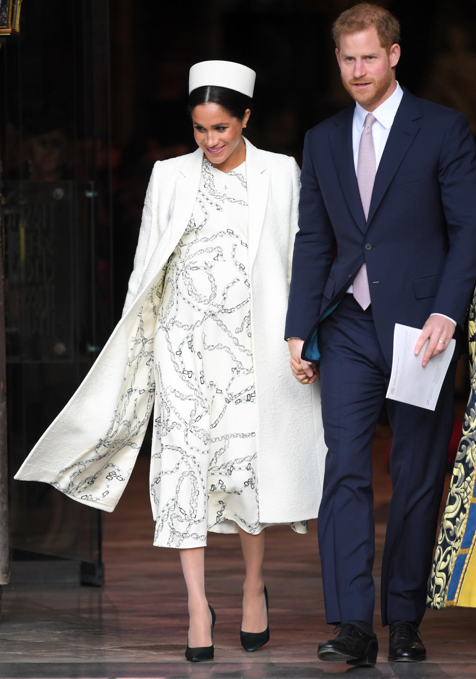 Herzogin Meghan trug das cremefarbene Kleid im März 2019 in der Westminster Abbey. (Bild: Getty Images)