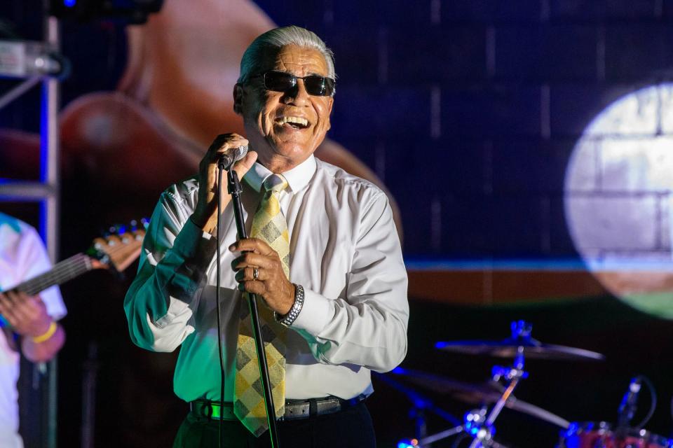 Tejano legend Ruben Ramos performs with his band The Mexican Revolution at the Pan Am Hillside Concert Series in 2019. The series traditionally takes place every Tuesday in July.