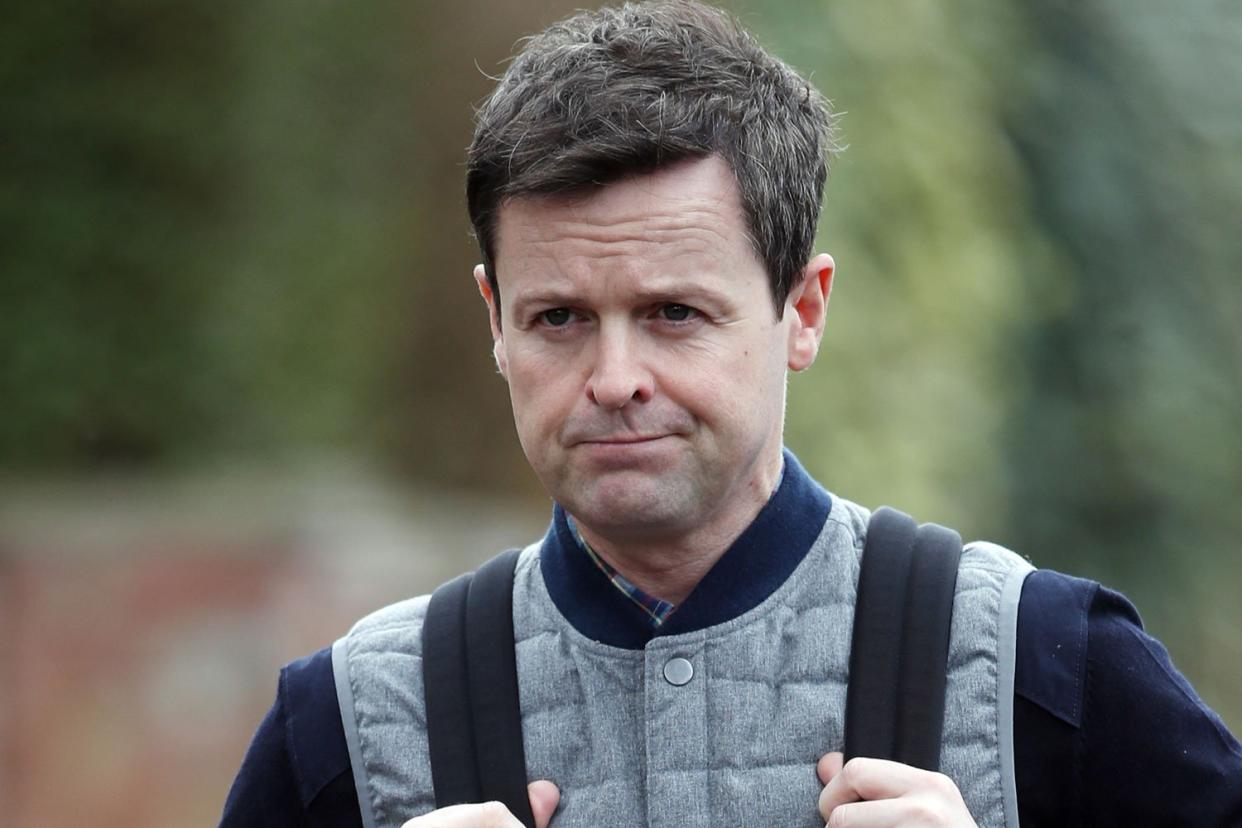 Dec pictured today for the first time after Ant's arrest on suspicion of drink driving: Alex Huckle / Flynet - Splash News