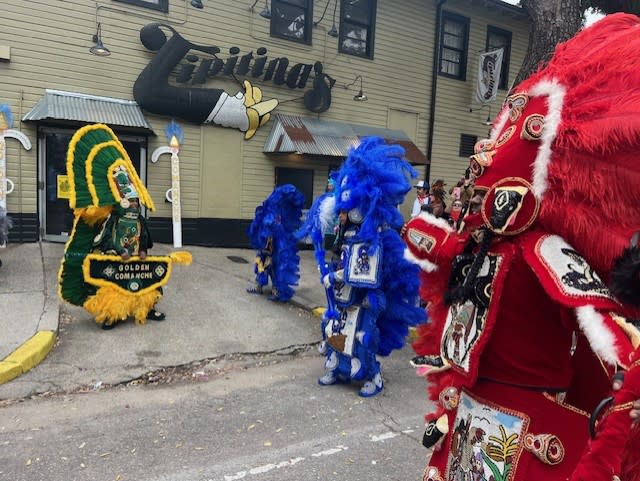 The Black Masking Indians Golden Comanche Tribe on Mardi Gras day 2024. (WGNO/LBJ)