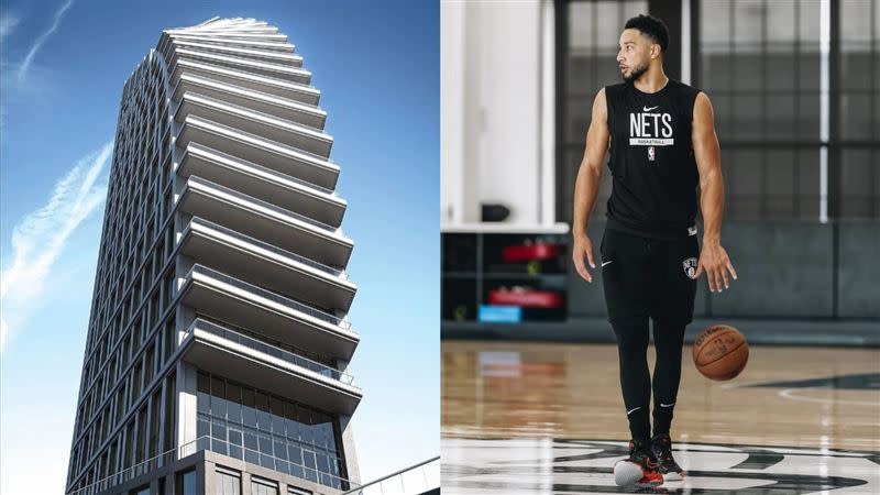 西蒙斯（Ben Simmons）在布魯克林花費1300萬美金買下奧林匹亞豪宅。（圖／翻攝自奧林匹亞豪宅官網和籃網推特）