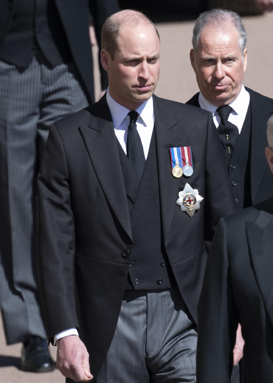 Prince William and David, Earl of Snowdon at Prince Philip's funeral