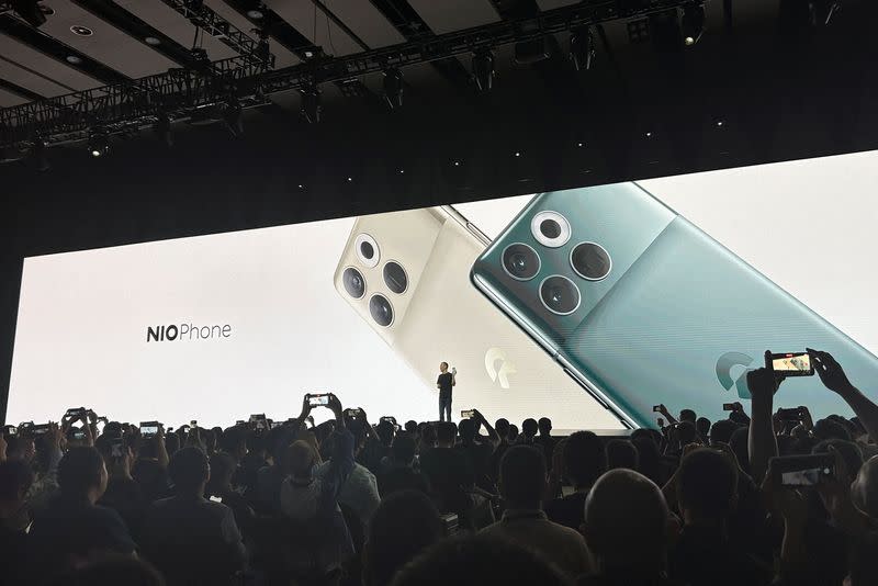 Nio CEO William Li unveils the Nio Phone in Shanghai