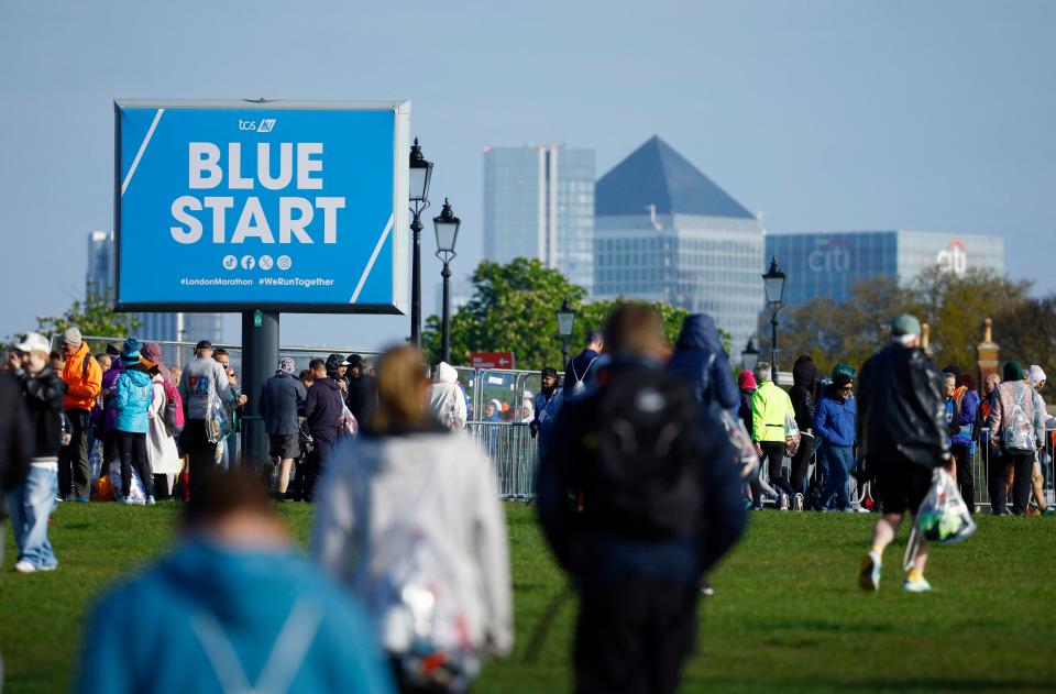 Canary Wharf in the background at Blackheath (REUTERS)