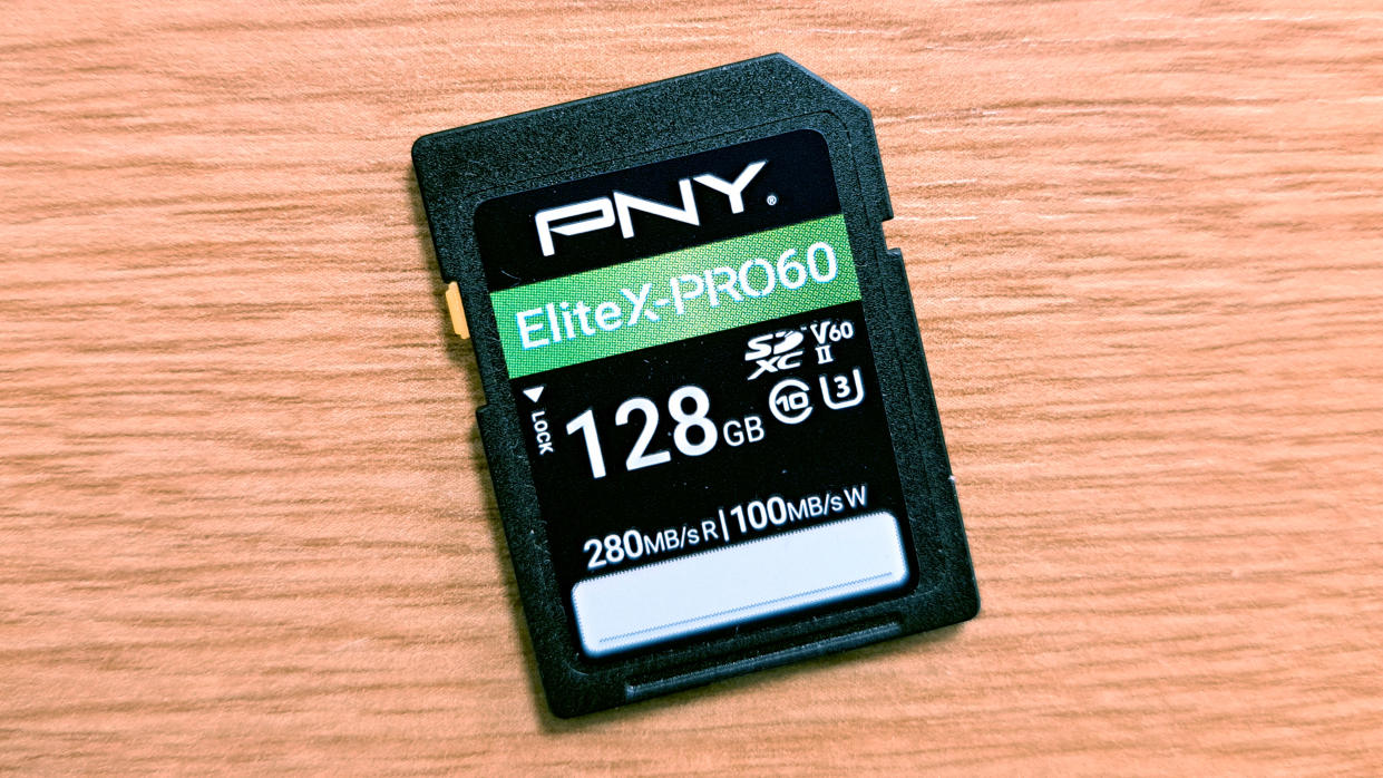  PNY EliteX-PRO60 128GB SDXC card. 