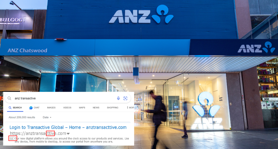 ANZ breach and fake website.