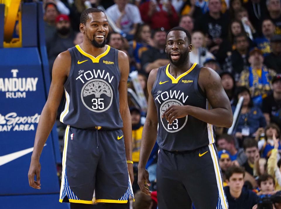 Kevin Durant and Draymond Green were teammates for three seasons with the Warriors.