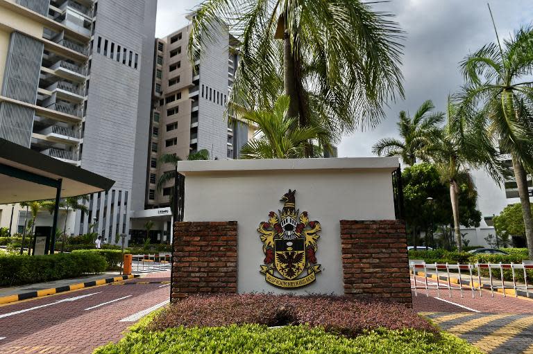 The entrance to the elite all-boys Raffles Institution, set up by Sir Stamford Raffles, who turned Singapore into a British settlement in 1819