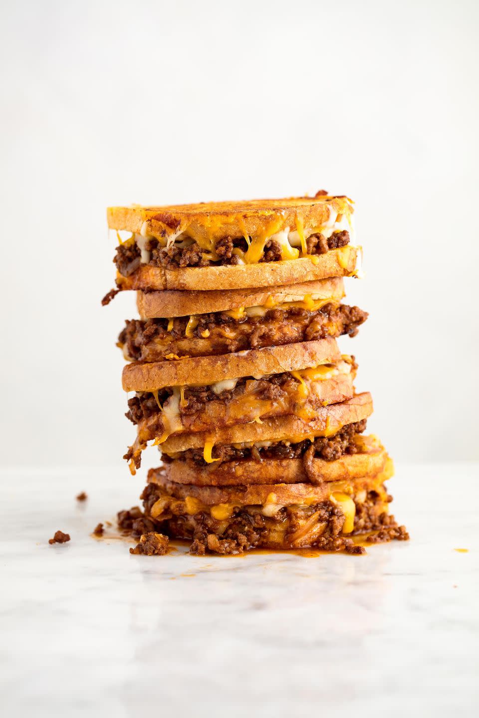 sloppy joe grilled cheese vertical