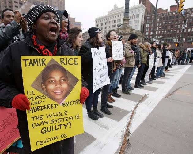 In this 2014 file photo, demonstrators protest over the police shooting of 12-year-old Tamir Rice. (Photo: Tony Dejak via Associated Press)
