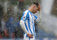 Soccer Football - Premier League - Huddersfield Town vs Crystal Palace - John Smith's Stadium, Huddersfield, Britain - March 17, 2018 Huddersfield Town’s Christopher Schindler looks dejected after the match REUTERS/Peter Powell