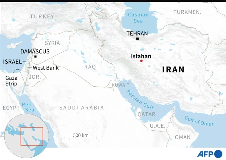 Map of the Middle East, locating the city of Isfahan in Iran. (Hervé BOUILLY)