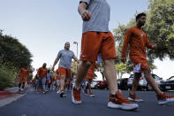 Members of the Texas Longhorns football team walk around the team hotel Saturday Sept. 7, 2019 Austin, Tx. ( Photo by Edward A. Ornelas )