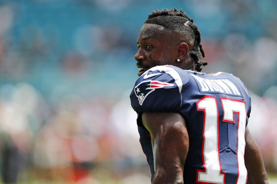 Antonio Brown played one game with the Patriots. (AP Photo/Brynn Anderson, File)