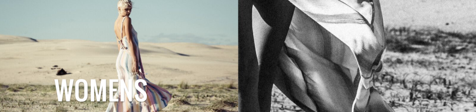 Images that represent the women's section of Billabong's website. 