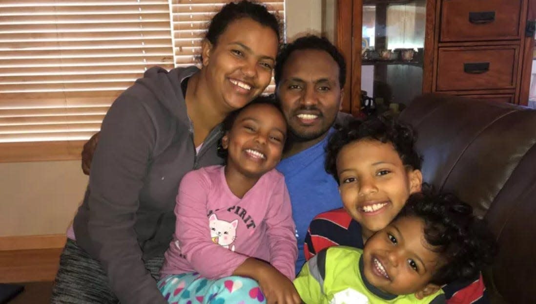 A photo of 42-year-old Wegayewu Faris and his family.