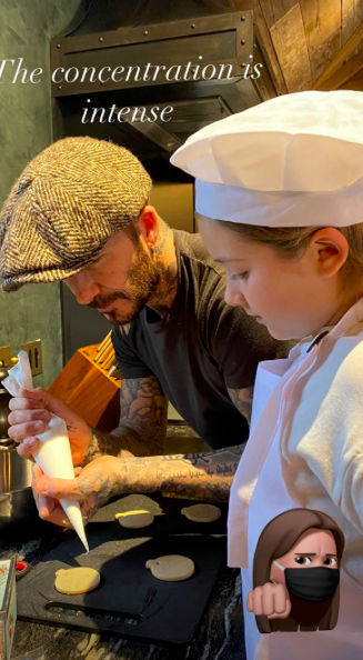 Victoria Beckham posts images of husband David's afternoon baking session with daughter Harper (credit: Victoria Beckham/Instagram)