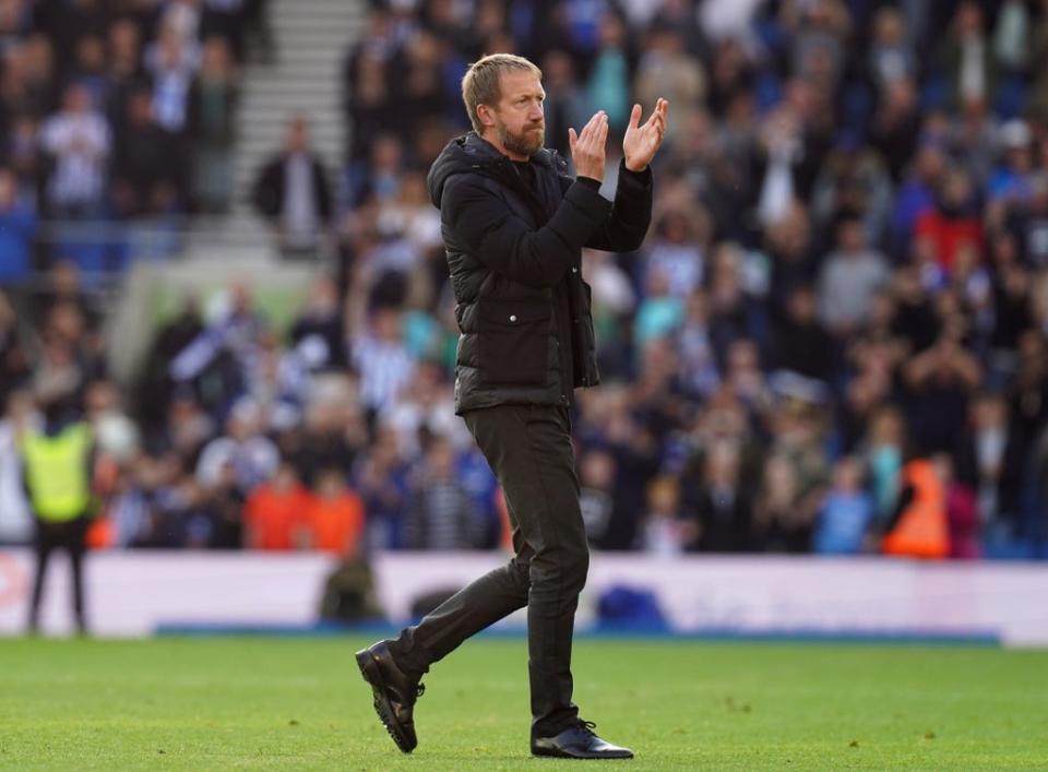 Graham Potter enjoyed Brighton’s emphatic victory over Manchester United (Gareth Fuller/PA) (PA Wire)