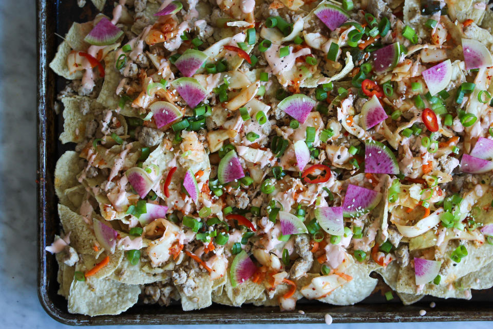 Sheet Pan Kimchi Nachos