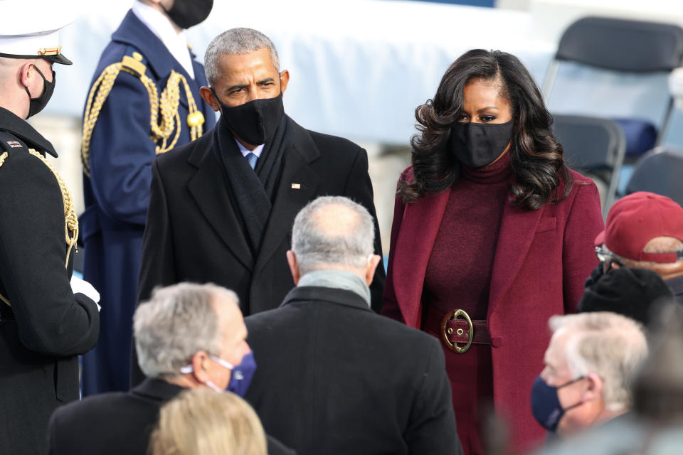 Barack y Michelle Obama a su llegada