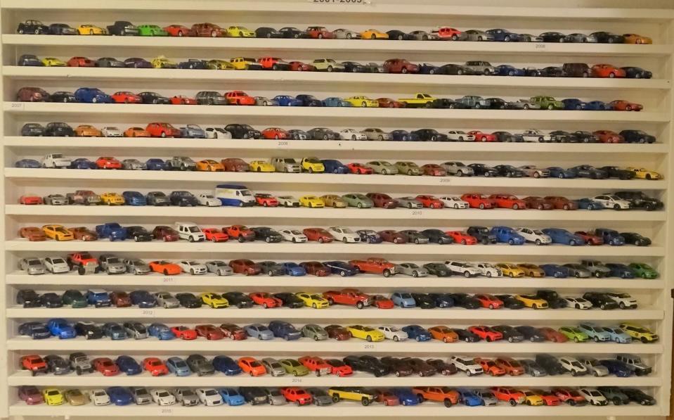 A few hundred of Alex Tanford's 1,700 die-cast metal cars