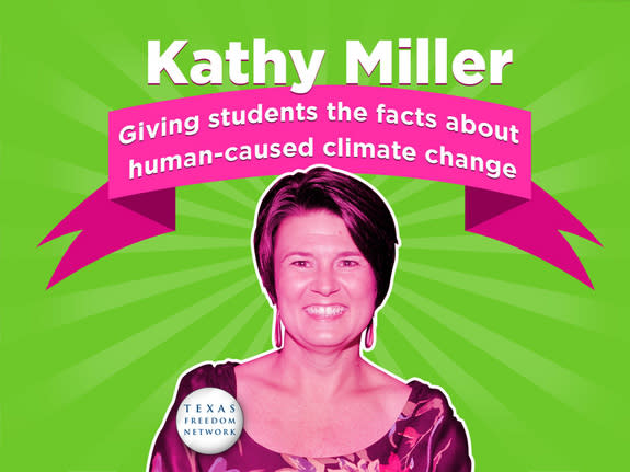 Kathy Miller, the president of the Texas Freedom Network, has successfully prevented politicians from meddling with science textbooks, especially when it comes to evolution and climate change.