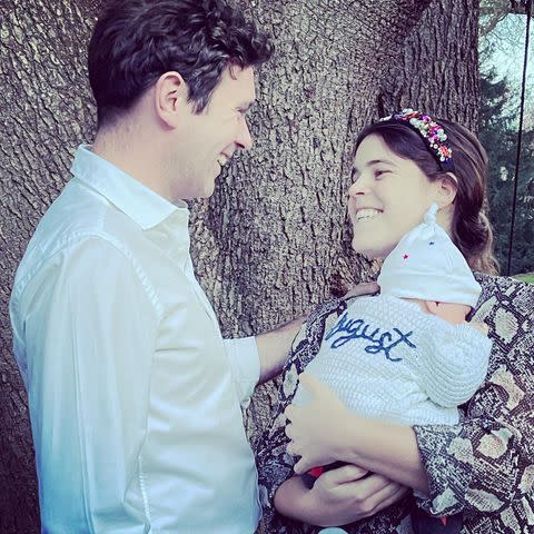 <p>Just one day after her birthday, Eugenie posted two new pictures of her son wearing an adorable personalized outfit. </p><p><a href="https://www.instagram.com/p/CM0N6MuFCMz/?utm_source=ig_embed&utm_campaign=loading" rel="nofollow noopener" target="_blank" data-ylk="slk:See the original post on Instagram;elm:context_link;itc:0;sec:content-canvas" class="link ">See the original post on Instagram</a></p>