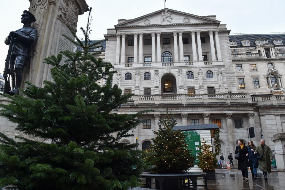 Interest rates: Bank of England as seen from Cornhill, in the City of London