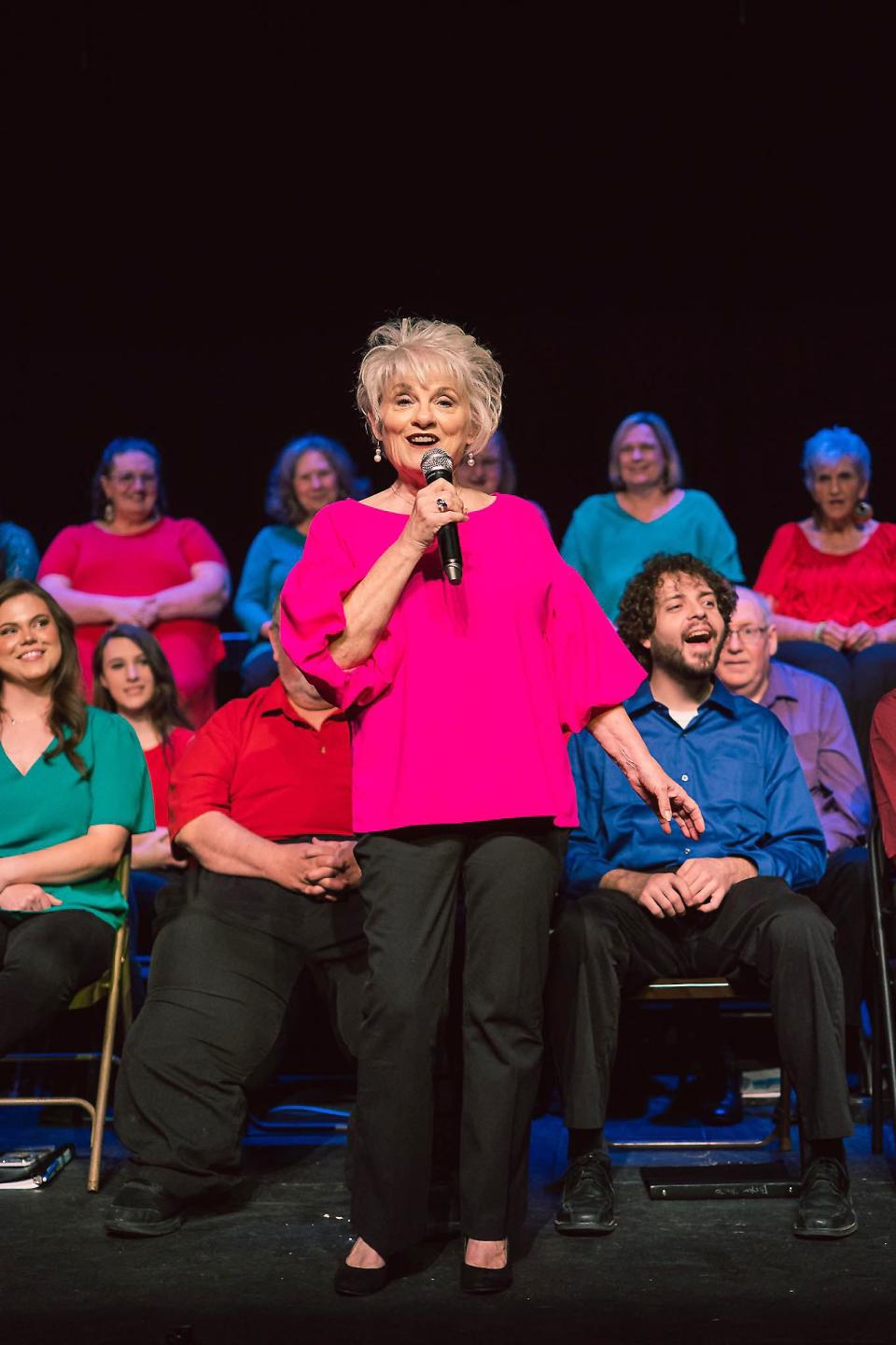 Sylvia Cornutt Coleman is featured during a rehearsal for Theatre of Gadsden's Southern Gospel revue "Looking for a City."