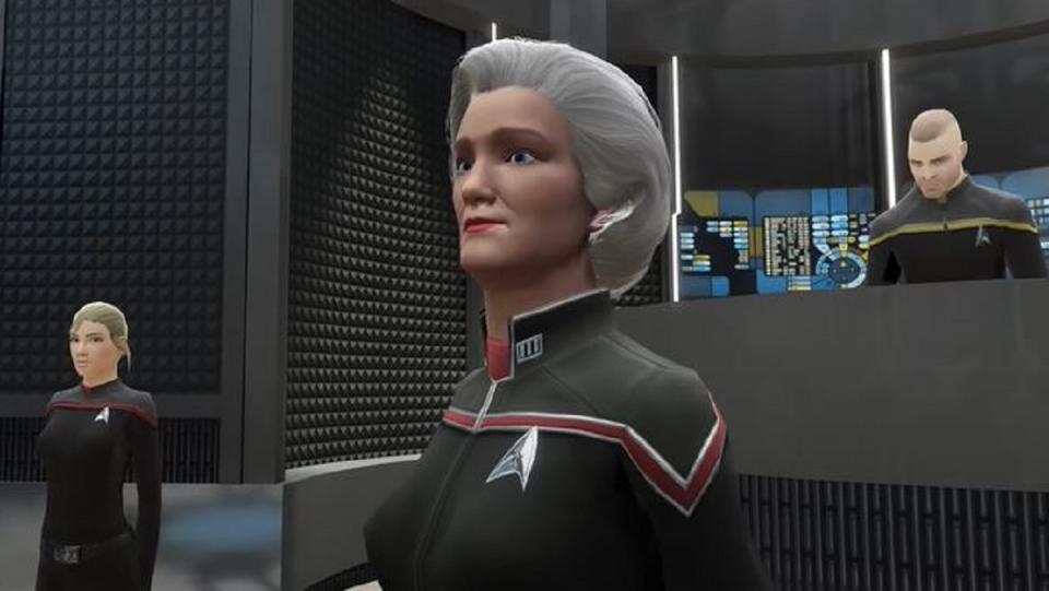 The Star Trek Online version of Admiral Janeway, voiced by Kate Mulgrew.